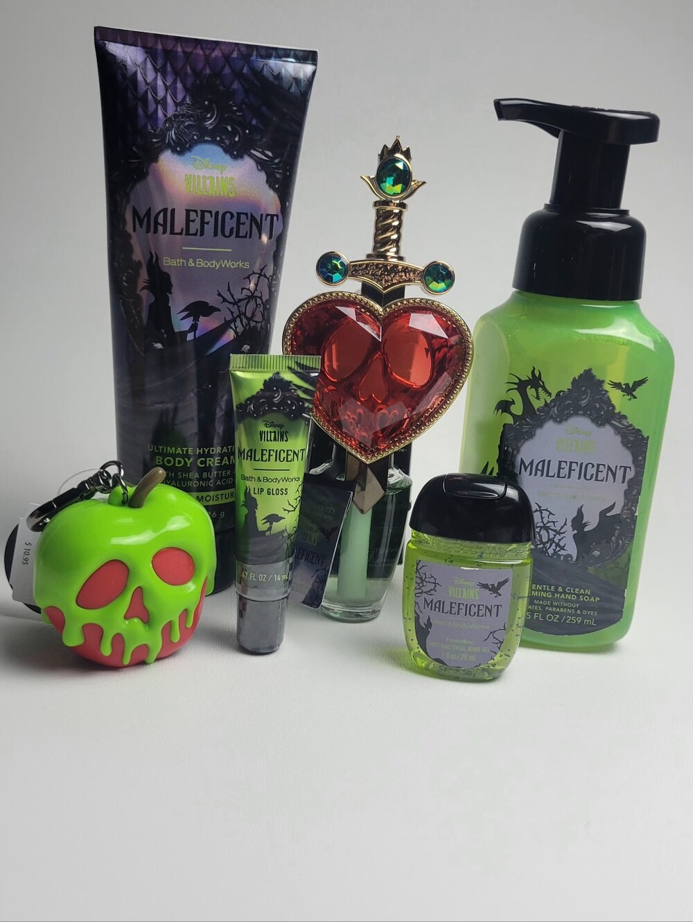 7 piece Disney villain maleficent bath body works set